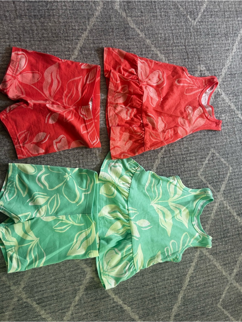 Carter's Coral and Green Peplum Sets